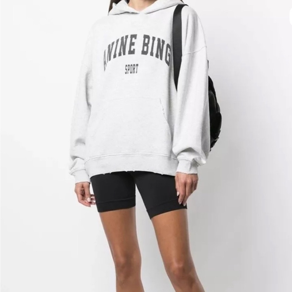 Anine Bing Sport Light Gray Hoodie